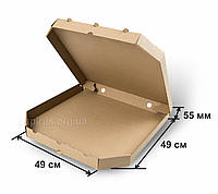 Коробка для піци 49см (490*490*55) бура