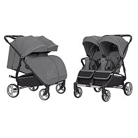 Прогулянкова коляска для двійні CARRELLO Connect CRL-5502, Ink Gray