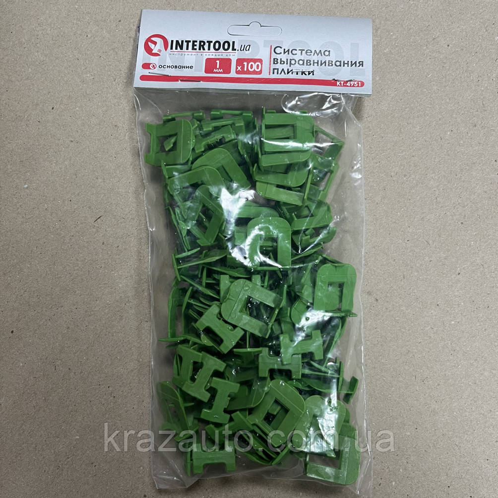 Система вирівнювання плитки, основа 1 мм/100 шт INTERTOOL KT-4951
