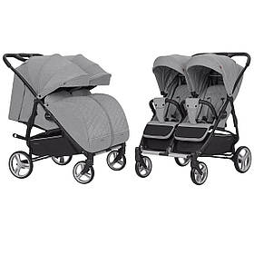 Прогулянкова коляска для двійні CARRELLO Connect CRL-5502, Rock Gray