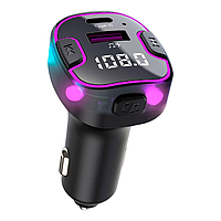 Автомобильный FM ФМ модулятор Terra С49, Bluetooth 5.0, трансмиттер, вольтметр, USB 3.1А, Type C