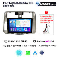 Штатная магнитола Toyota Land Cruiser Prado 4 (J150) (2009-2013) M300 (4/32 Гб), HD (1280x720) QLED, GPS + 4G + CarPlay