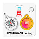 Адресник металевий WAUDOG Smart ID з QR паспортом малюнок "Градієнт помаранчевий" для собак та котів, фото 5
