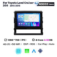 Штатная магнитола Toyota Land Cruiser 200 (2015-2018) M300 (4/32 Гб), HD (1280x720) QLED, GPS + 4G + CarPlay