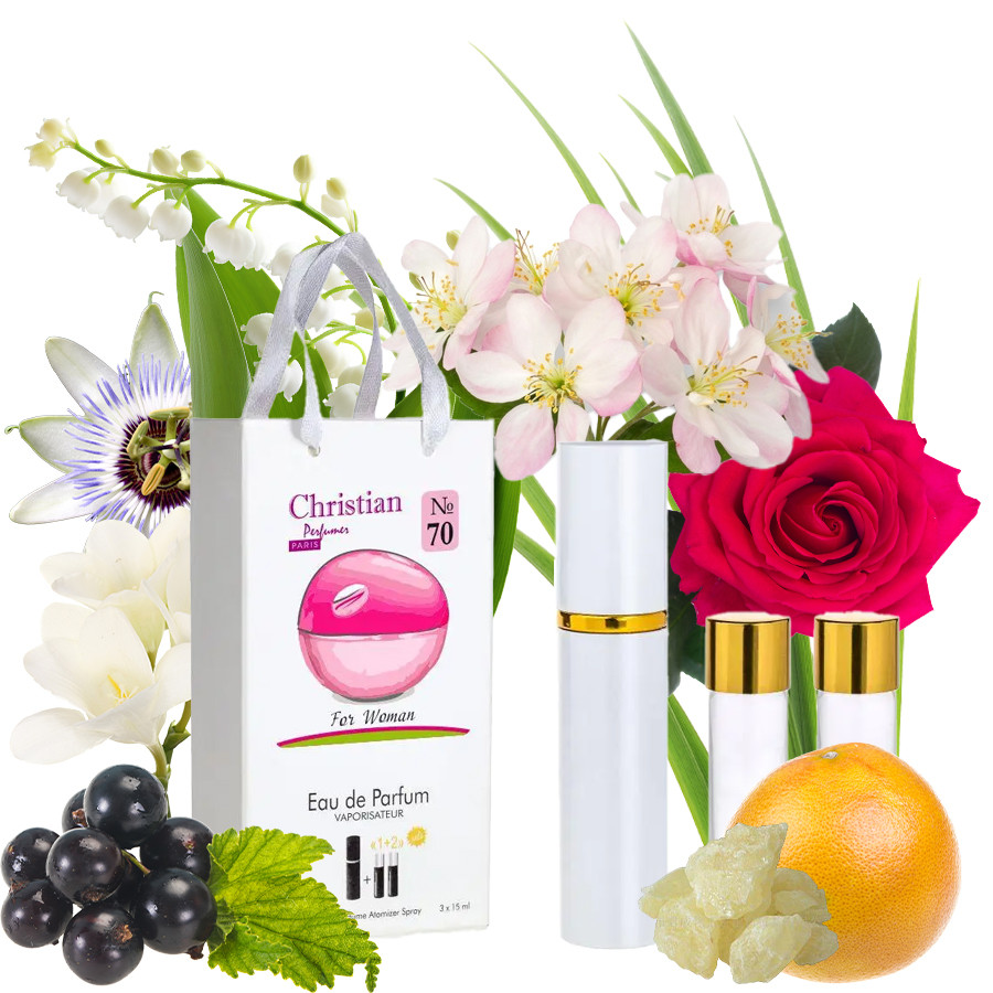 Подарунковий набір парфумерії K-155 № 70 Christian for women 3*15ml