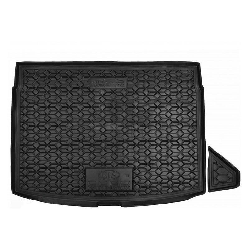 Килимок в багажник для Kia Ceed (2019>) (хетчбек верхня полиця) гумовопластиковий (AVTO-Gumm) автогум, фото 1