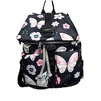 Молодежный рюкзак для девушек Dolly 301- Черный с бабочками 25х32х20см