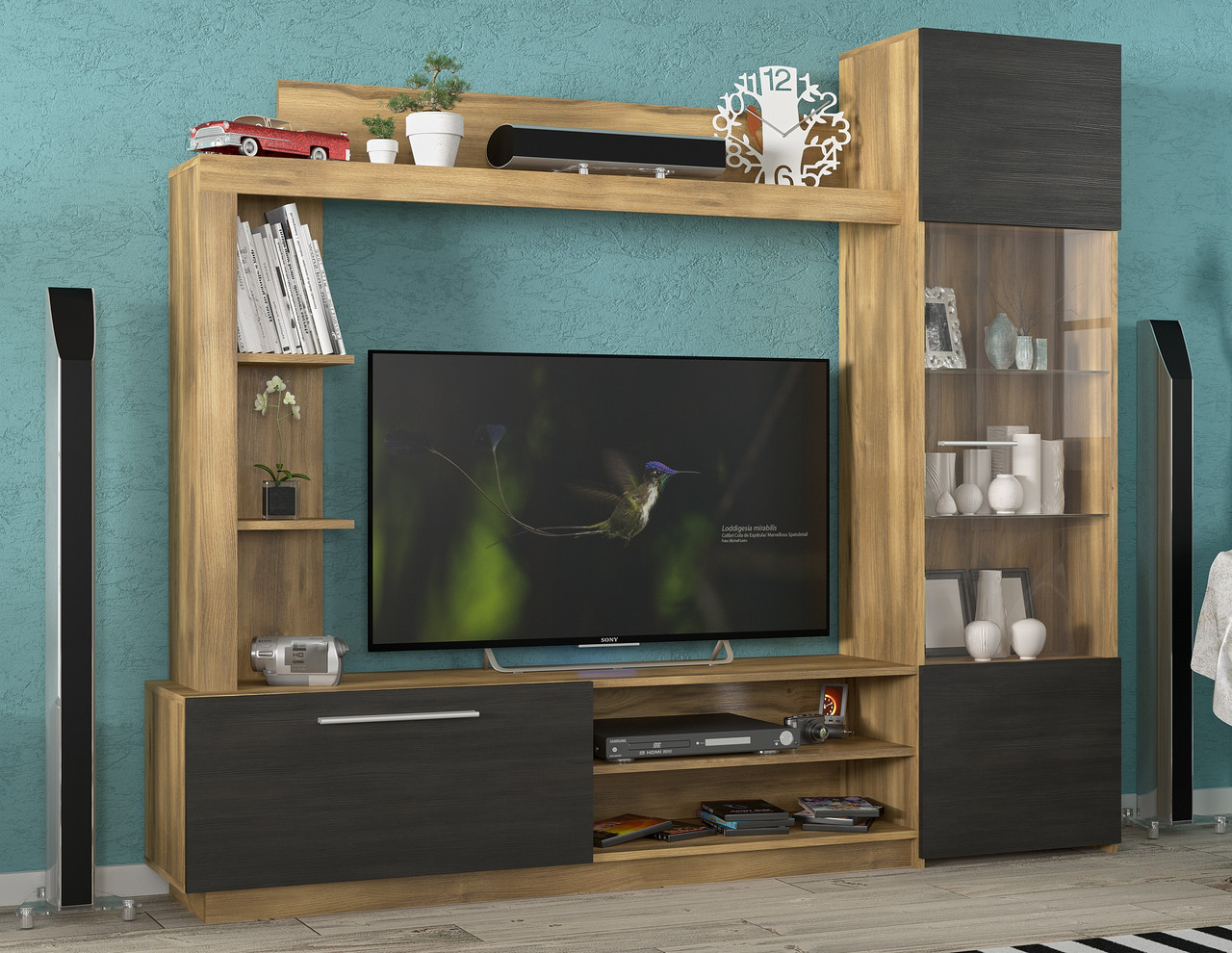 Стінка Тренто Дуб Бароко + Північне дерево Меблі Сервіс (203.9х35х176.8 см), фото 1