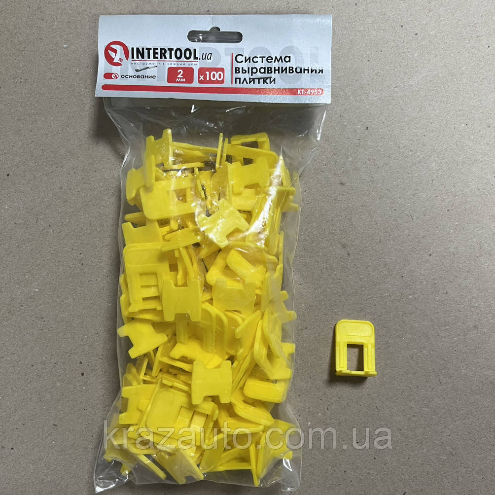 Система вирівнювання плитки, основа 2 мм/100 шт INTERTOOL KT-4953