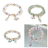 Браслет бабочка с агата с бабочкой кристалами хрусталь, фото 5