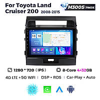 Штатная магнитола Toyota Land Cruiser 200 (2007-2015) M300 (4/32 Гб), HD (1280x720) QLED, GPS + 4G + CarPlay