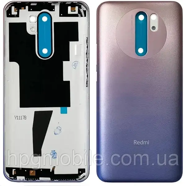 Задня панель корпусу для Xiaomi Redmi 9 (M2004J19G, M2004J19C), оригінал Рожево-синій (pink blue), фото 1