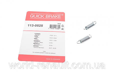 QUICK BRAKE (Данія) 113-0525 — Пружинки заднього супорту 2 шт. на Рено Меган 3, фото 1