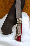 Ексклюзивний ніж ручної роботи з мозаїчного дамаська «Переможний #1», 3 000 шарів металу/60 HRC., фото 4