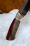 Ексклюзивний ніж ручної роботи з мозаїчного дамаська «Переможний #1», 3 000 шарів металу/60 HRC., фото 7