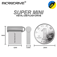 Флешка мини MicroData 8 GB mini USB 2.0 Super Mini Metal (флешка на 8 Гб)