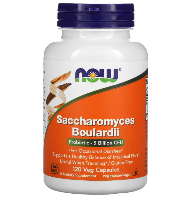 NOW Foods сахароміцети буларді 5 мільярдів КУО 120 рослинних капсул