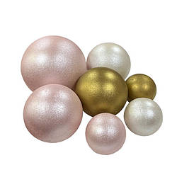 Набір сфери "Рожево-білі-золоті", 7 шт