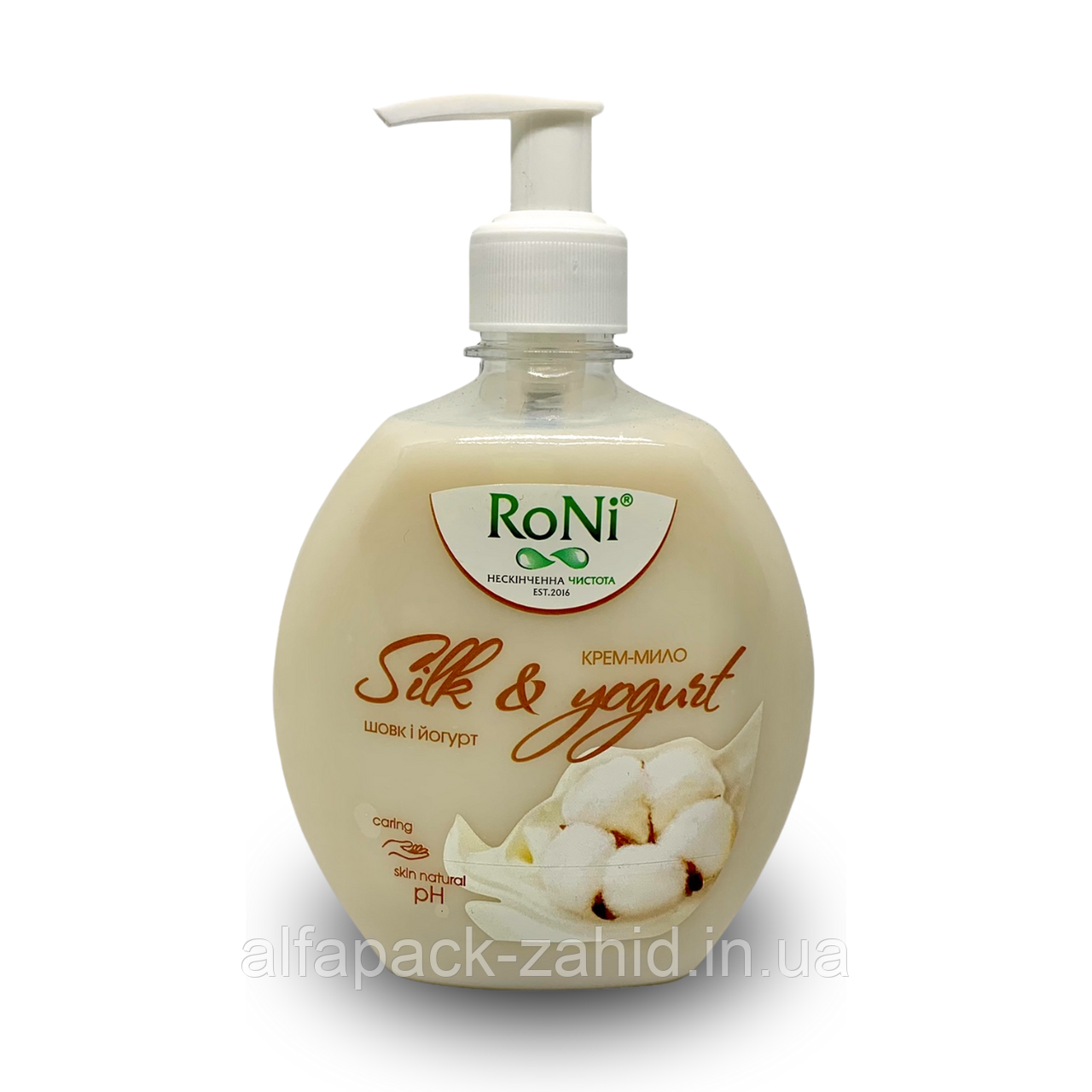 Крем-мило рідке Silk&Yogurt з гліцерином дозатор RoNi 450мл - фото 1 - id-p2081555743