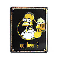Металева табличка «Got beer?»