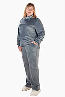 Жіночий велюровий костюм / Домашній велюровий костюм 56, сірий