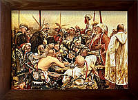 Картина из янтаря"Запорожцы пишут письмо турецкому султану" 40*60 см