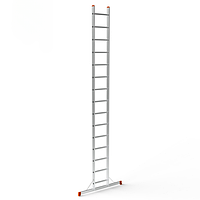 Алюминиевая односекционная приставная лестница на 15 ступеней (универсальная)