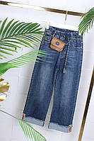 Детские джинсы палаццо синие для девочек на 8,9,10,11,12 лет