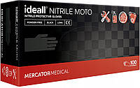 Нитриловые перчатки Mercator Ideall Nitrile Moto размер L черные (50 пар)