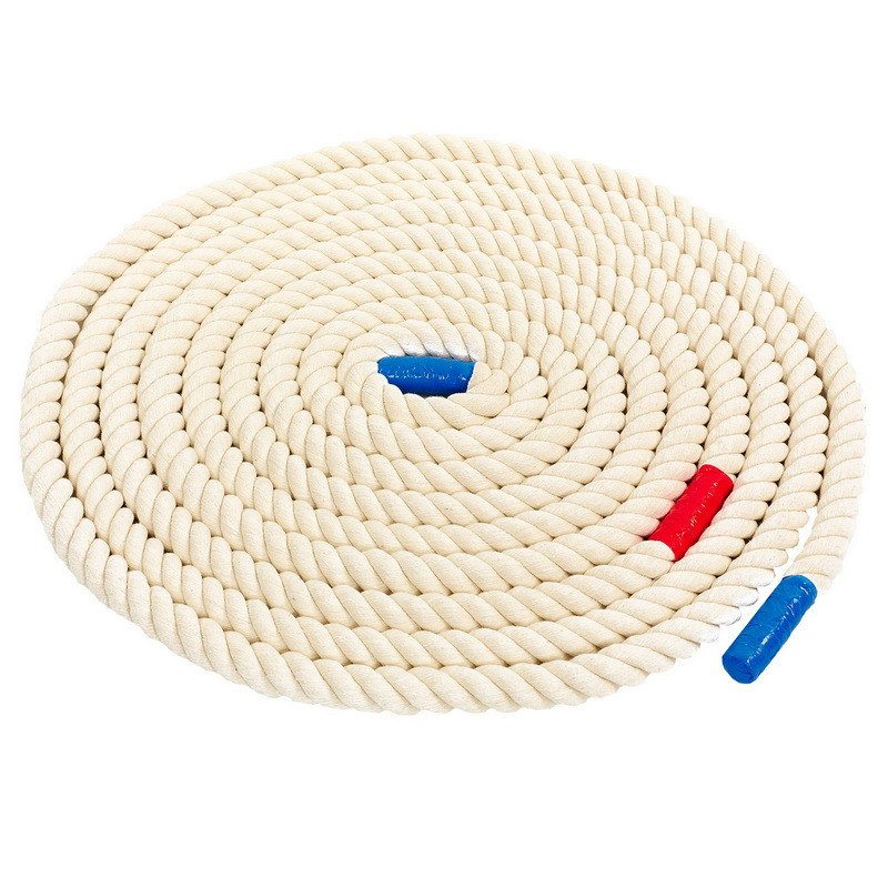 Канат для кросфіту та перетягування білий, бавовна, довжина 10м товщина 3см, R-4053