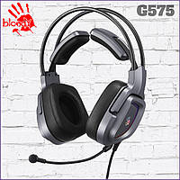 Гарнитура наушники для геймера A4Tech G575 Bloody (Grey) Hi Fi 7.1 виртуальный звук RGB