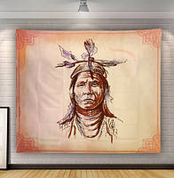 Гобелен настенный Портрет индейца Полиэстер BM