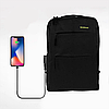 Рюкзак міський з сумкою і гаманцем 3в1 Backpack 9018, 18л, 42х33х10 см, Чорний / Рюкзак з аксесуарами, фото 5