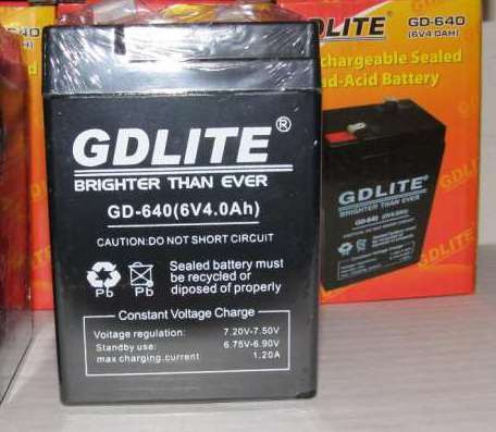 Аккумулятор АКБ батарея для весов фонарей светильников приборов Аккумуляторная батарея GD-640 AGM 6в 4ач - фото 3 - id-p1788064431