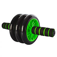 Тренажер колесо для м'язів преса MS 0873 діаметр 14 см (Зелений) Ама