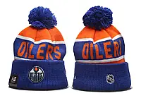 Вязаные зимние шапки с логотипами NHL Edmonton Oilers