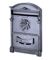 Почтовый ящик черный индивидуальный с узором роза