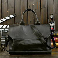 Классическая мужская сумка для документов офисная мужской деловой портфель для планшета Черный Shopen Класична