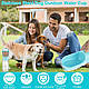Портативна пляшка - поїлка з контейнером для корму і кнопкою Dog Water Bottle 300 мл + 100 г для собак і котів - рожева, фото 3