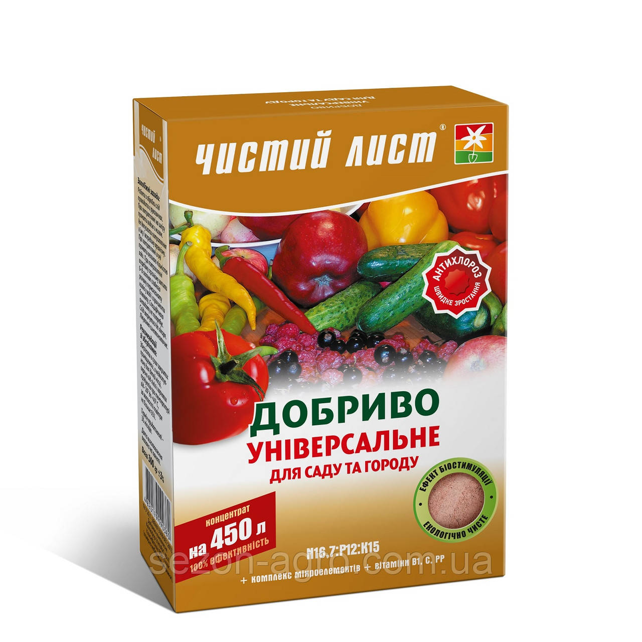 Кристалічне добриво «Чистий лист» універсальне для саду та городу 300 г