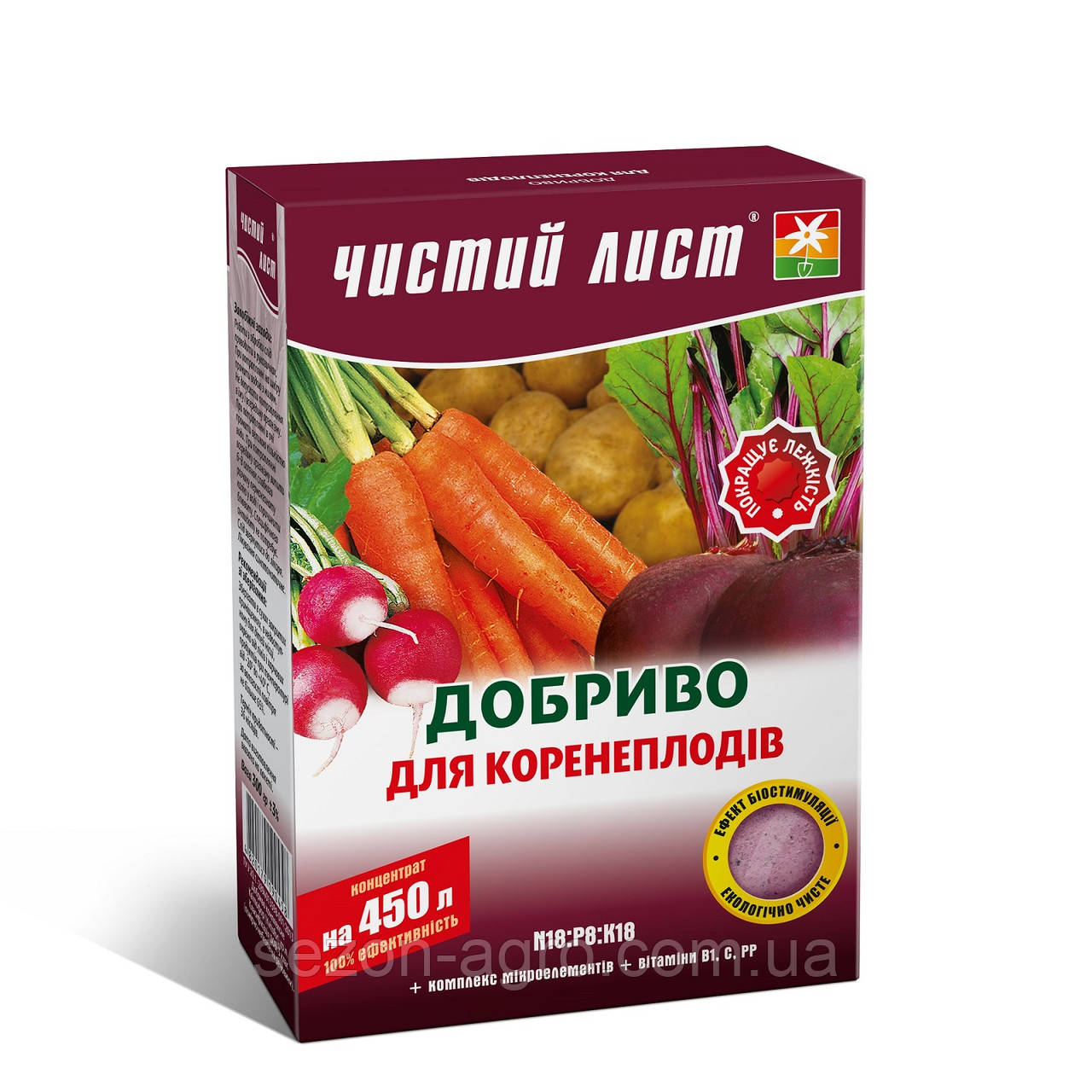Кристалічне добриво «Чистий лист» для коренеплодів 300 г