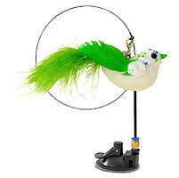 Іграшка дразнилка - вудочка для котів на присосці - пташка