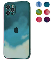 Чехол на IPhone 12 Pro Glass Case Gradient,Защитный чехол из стекла,пластика и силикона TPU