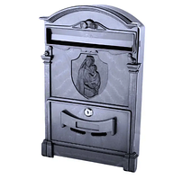 Почтовый ящик черный индивидуальный с узором Богородица