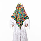 Українська хустка з тороками 120х120см Біла, фото 4