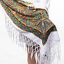 Українська хустка з тороками 120х120см Біла, фото 6