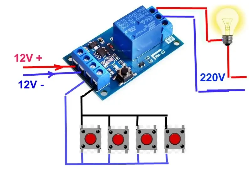 Одноканальный бистабильный релейный модуль для ARDUINO контроллеров, 12В 10А - фото 2 - id-p2081675591