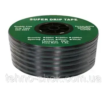 Крапельна стрічка емітерна SUPER DRIP TAPE (бухта 500м крок 20см) Корея