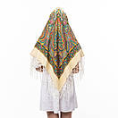 Українська хустка з тороками 120х120см Кремова, фото 4