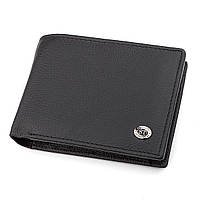 Мужской кошелек ST Leather из натуральной кожи Черный Shopen Чоловічий гаманець ST Leather з натуральної шкіри